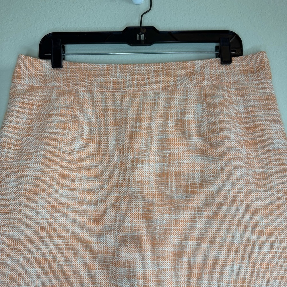 Banana Republic Peach Tweed Tailored Pencil Skirt 100% Cotton - Picture 2 of 9